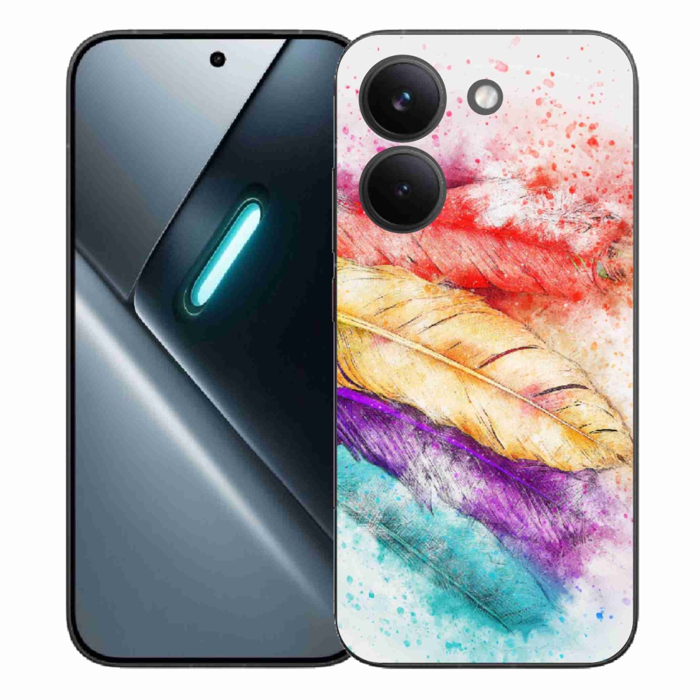 Gelový kryt mmCase na Xiaomi Poco X8 Pro - barevné peří