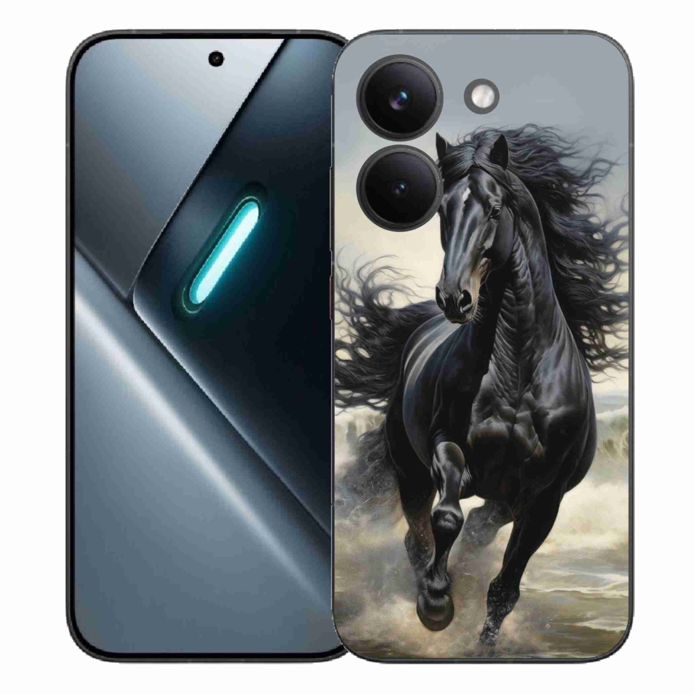Gelový kryt mmCase na Xiaomi Poco X8 Pro - běžící černý kůň