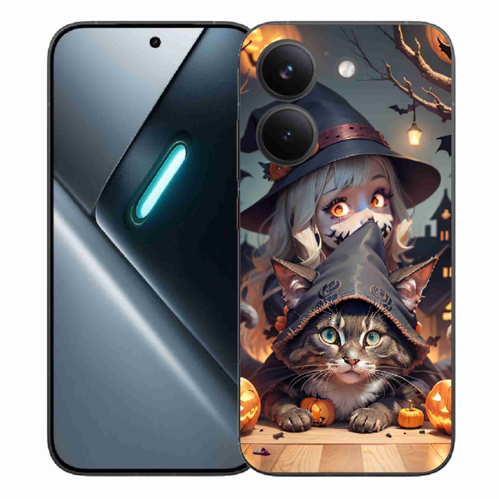 Gelový kryt mmCase na Xiaomi Poco X8 Pro - čarodějnice s kočkou