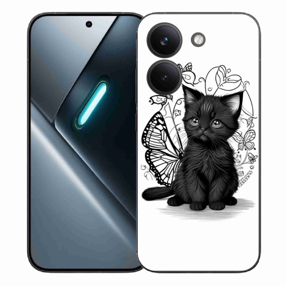 Gelový kryt mmCase na Xiaomi Poco X8 Pro - černé kotě