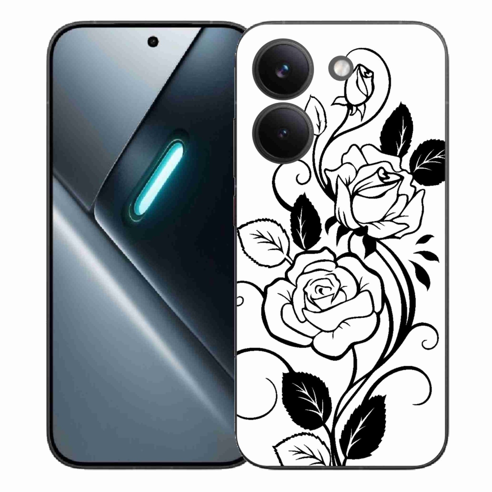 Gelový kryt mmCase na Xiaomi Poco X8 Pro - černobílá růže