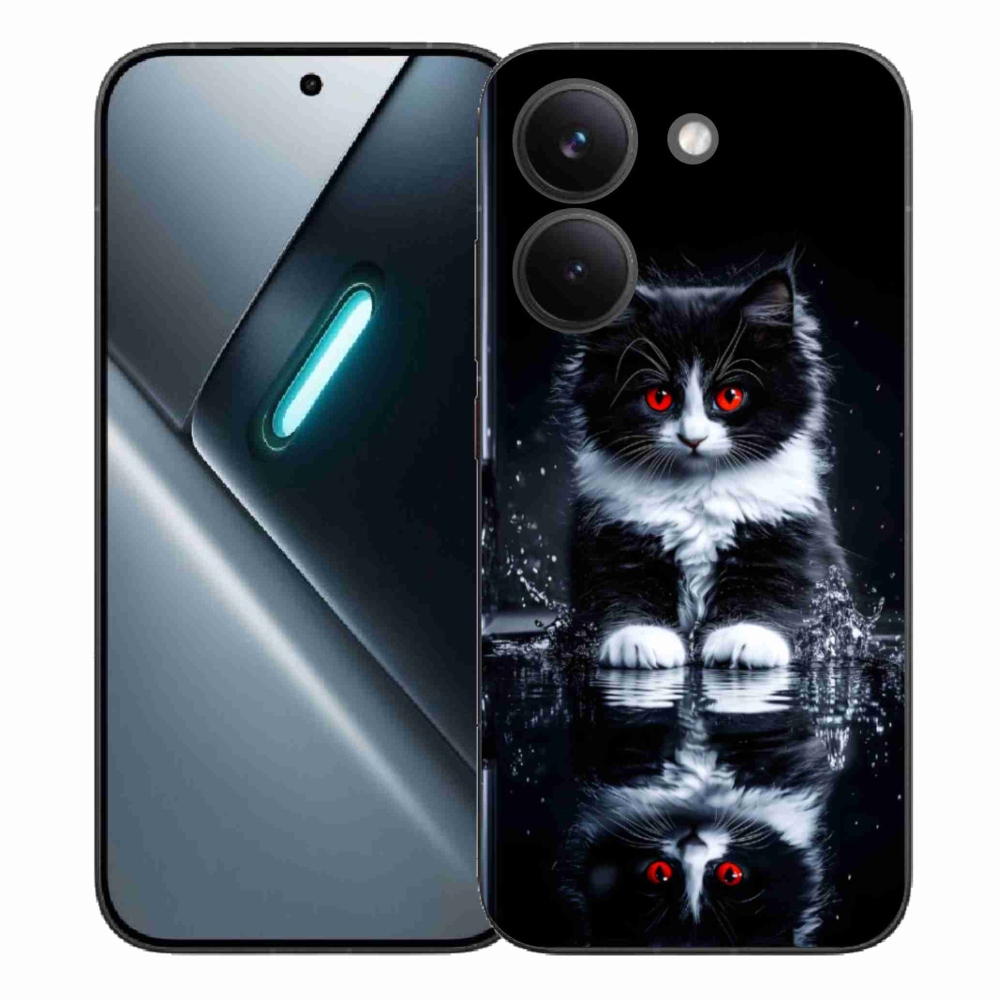 Gelový kryt mmCase na Xiaomi Poco X8 Pro - černobílé kotě