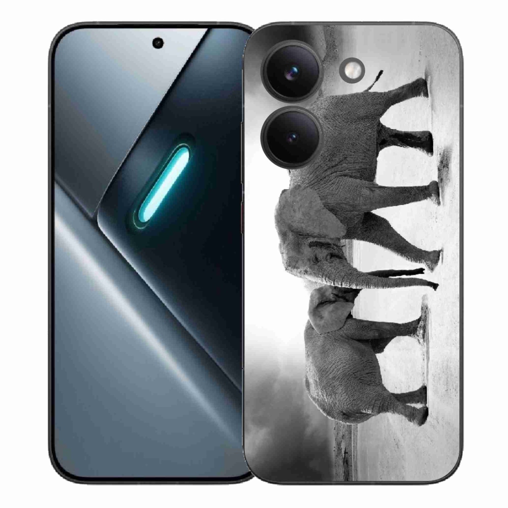 Gelový kryt mmCase na Xiaomi Poco X8 Pro - černobílí sloni