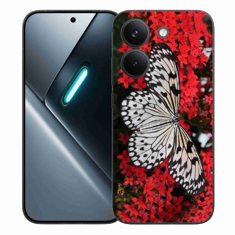 Gelový kryt mmCase na Xiaomi Poco X8 Pro - černobílý motýl 1