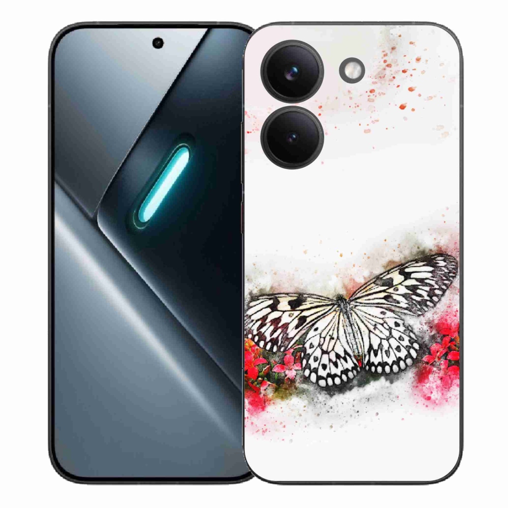 Gelový kryt mmCase na Xiaomi Poco X8 Pro - černobílý motýl