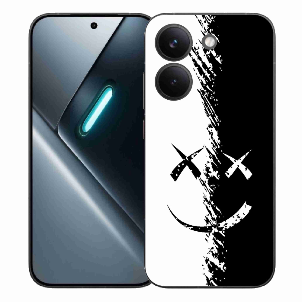Gelový kryt mmCase na Xiaomi Poco X8 Pro - černobílý smajlík