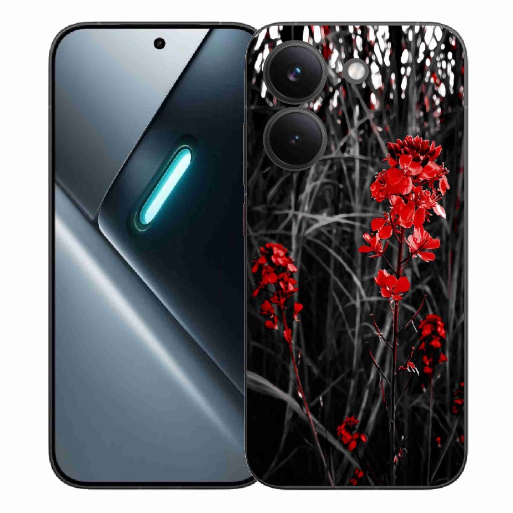 Gelový kryt mmCase na Xiaomi Poco X8 Pro - červená rostlina