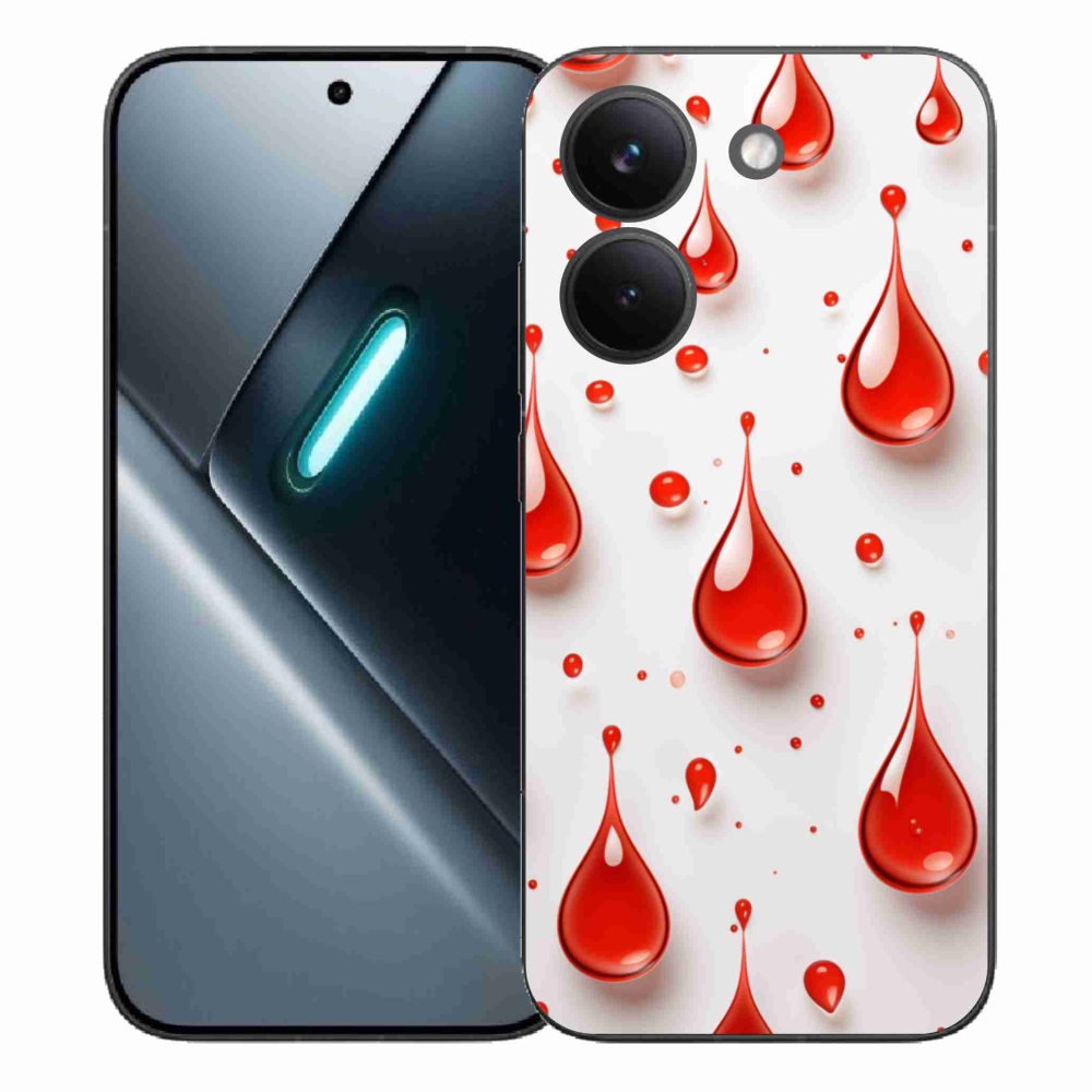 Gelový kryt mmCase na Xiaomi Poco X8 Pro - červené kapky