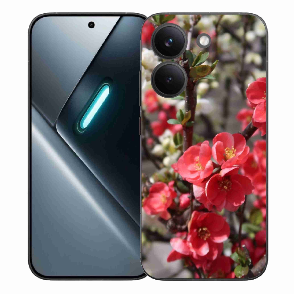 Gelový kryt mmCase na Xiaomi Poco X8 Pro - červené květy