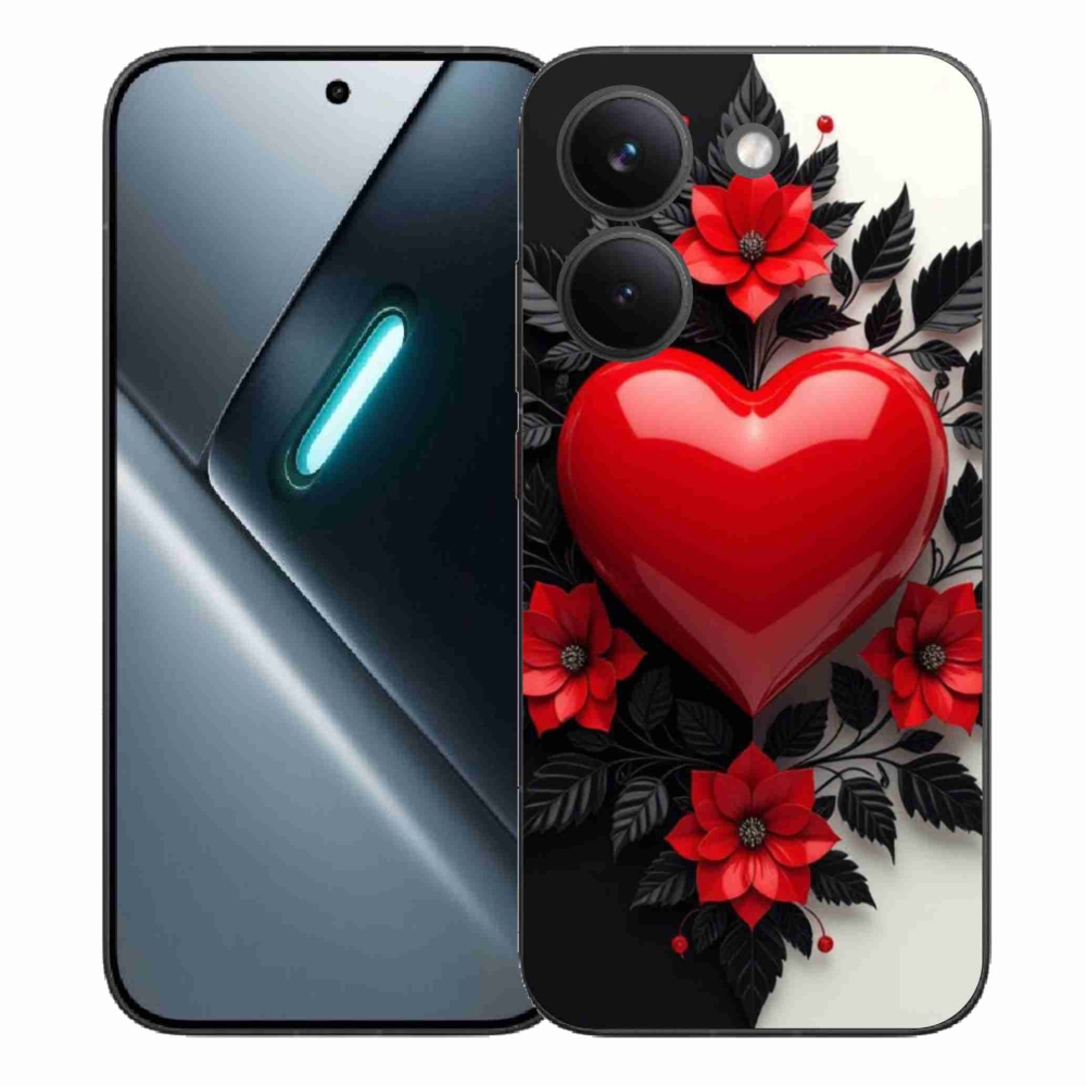 Gelový kryt mmCase na Xiaomi Poco X8 Pro - červené srdce