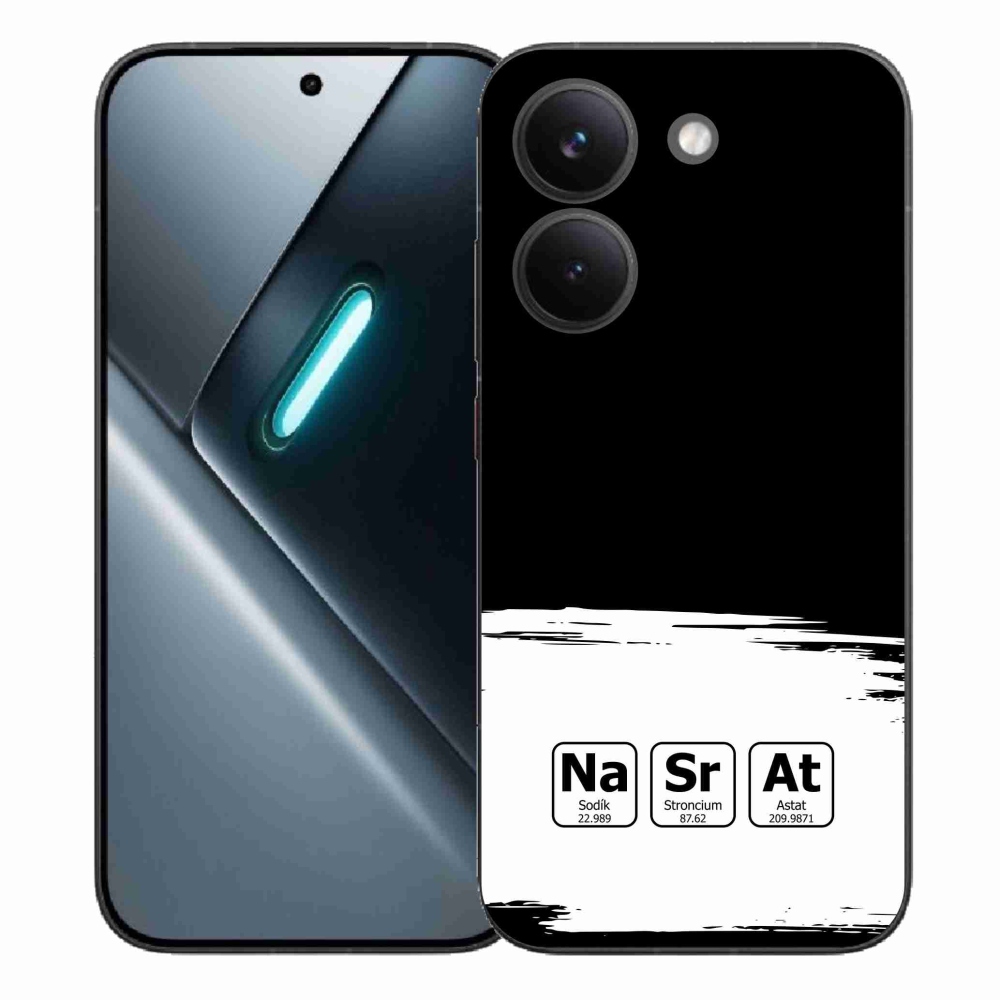 Gelový kryt mmCase na Xiaomi Poco X8 Pro - chemické prvky bíločerné pozadí