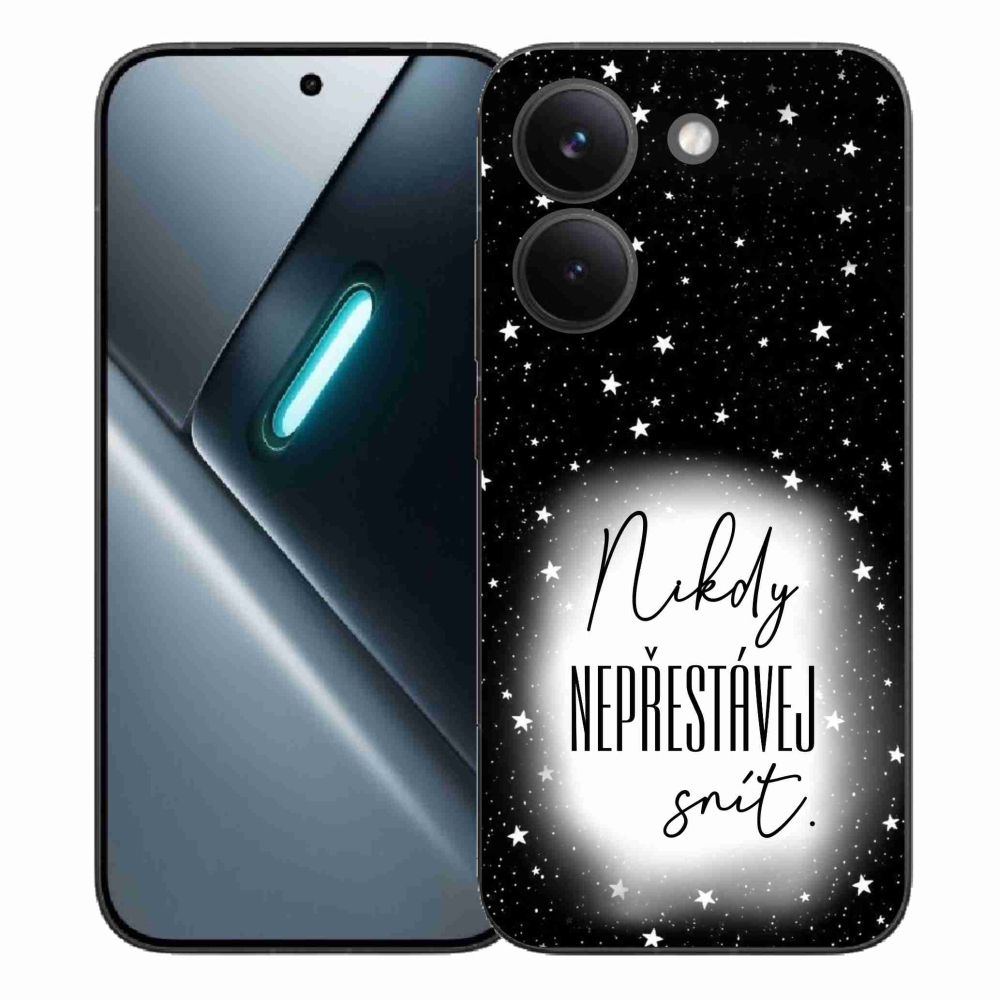 Gelový kryt mmCase na Xiaomi Poco X8 Pro - citát 1 bíločerné pozadí