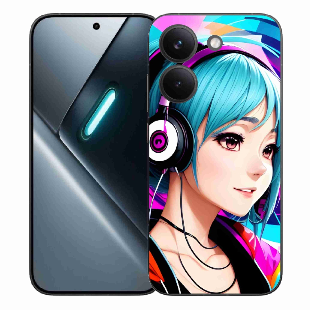 Gelový kryt mmCase na Xiaomi Poco X8 Pro - dívka se sluchátky