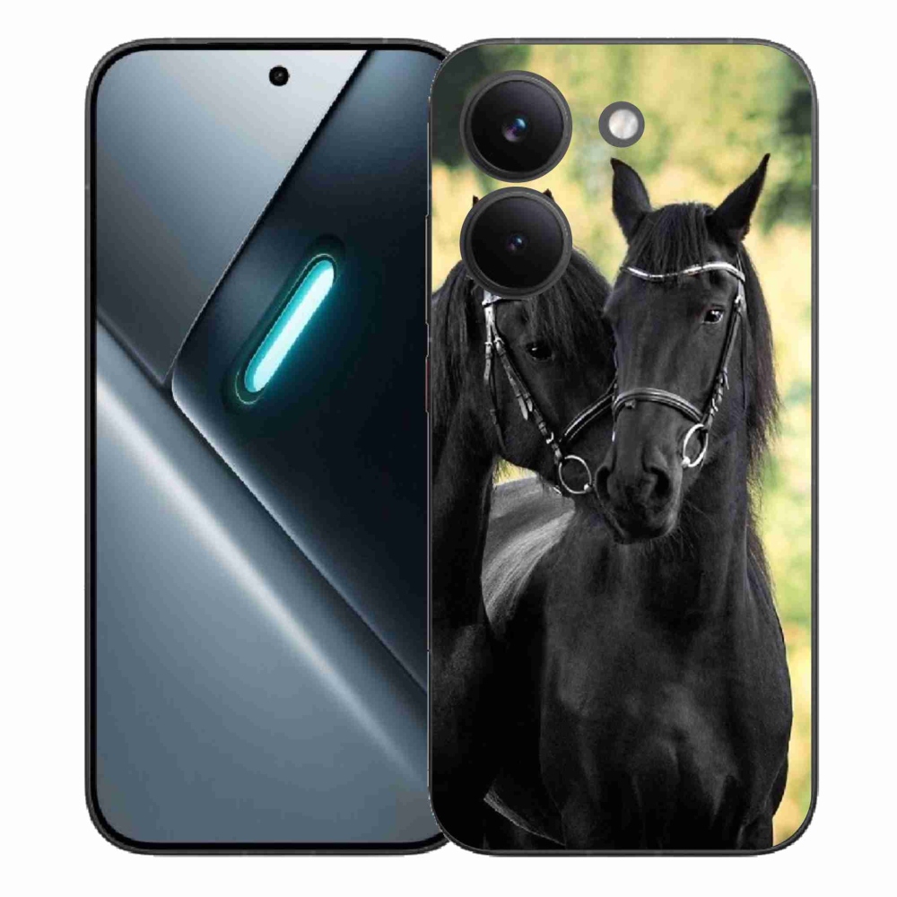 Gelový kryt mmCase na Xiaomi Poco X8 Pro - dva černí koně