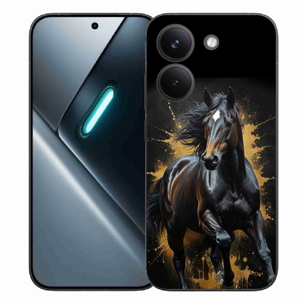 Gelový kryt mmCase na Xiaomi Poco X8 Pro - elegantní černý hřebec