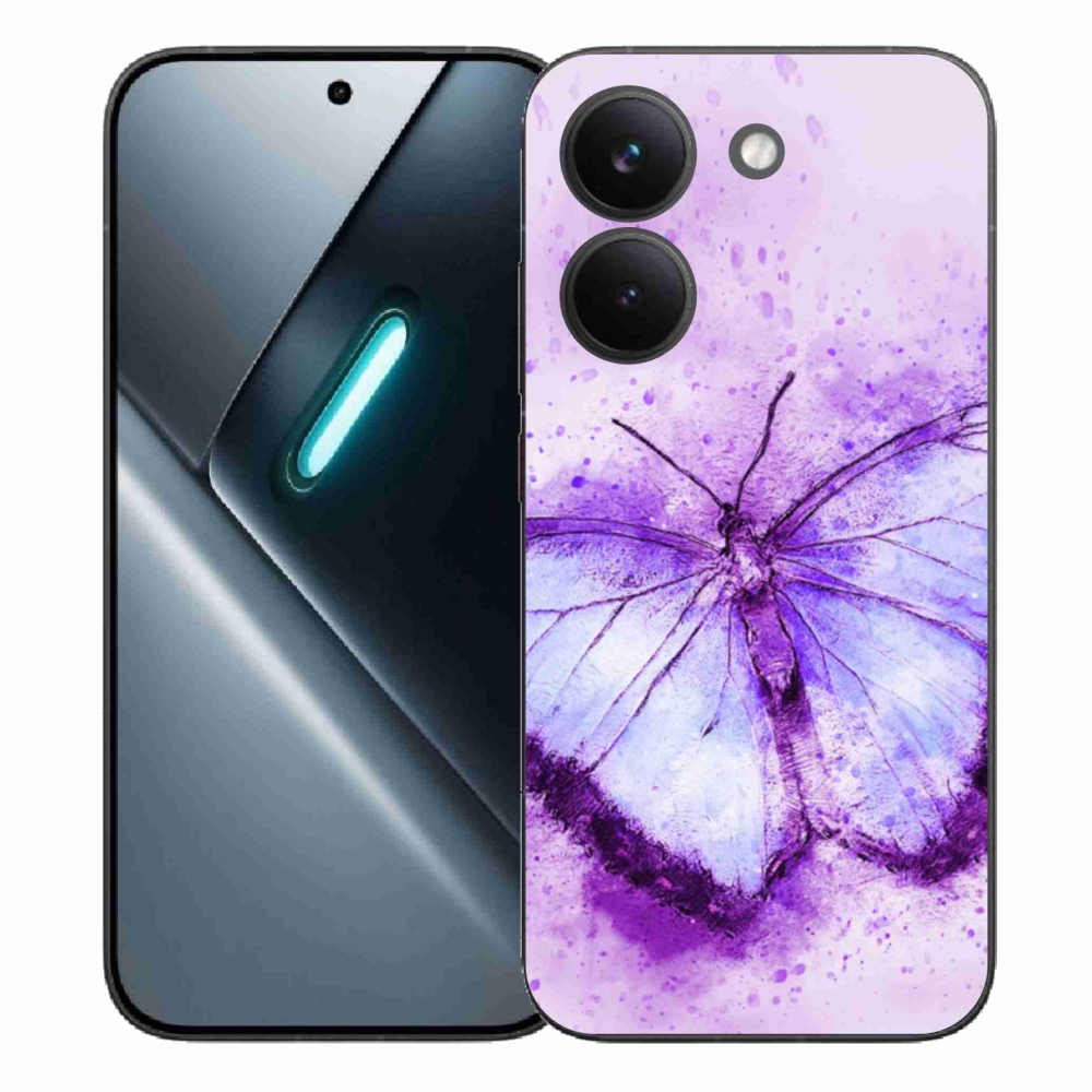 Gelový kryt mmCase na Xiaomi Poco X8 Pro - fialový motýl