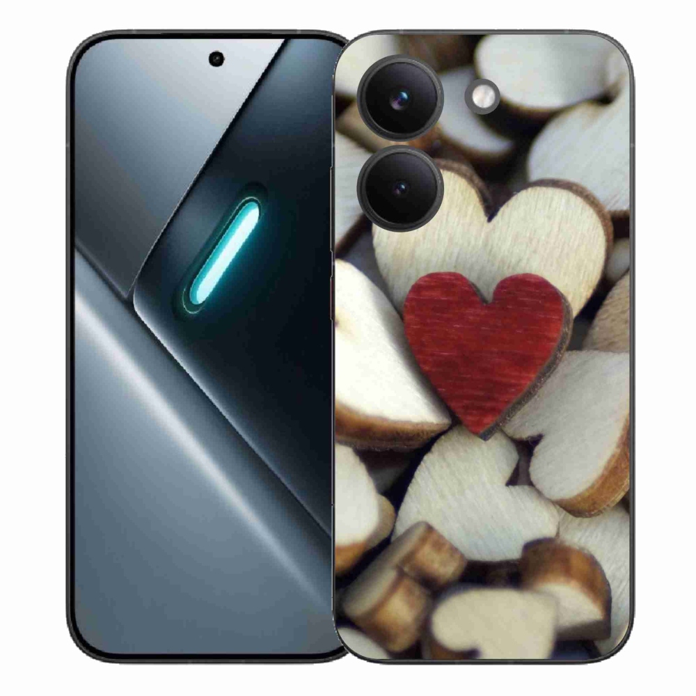 Gelový kryt mmCase na Xiaomi Poco X8 Pro - gravírované červené srdce 