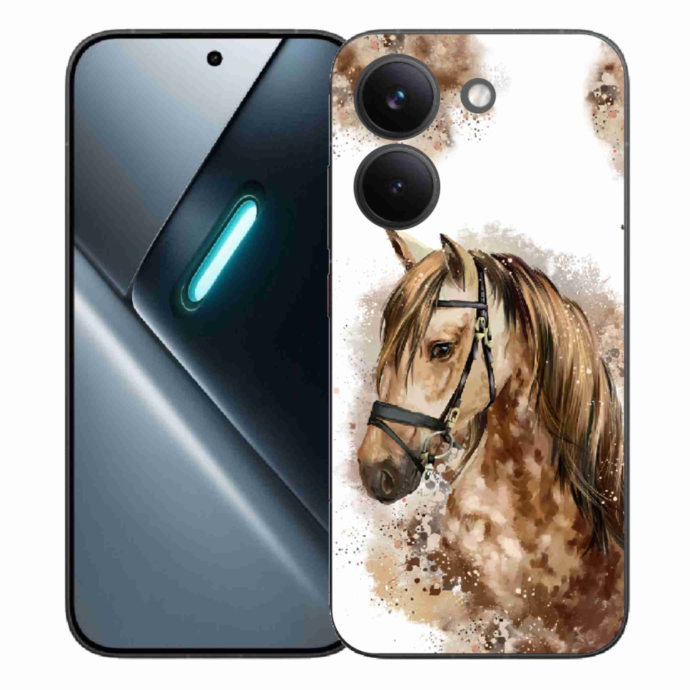 Gelový kryt mmCase na Xiaomi Poco X8 Pro - hnědý kreslený kůň