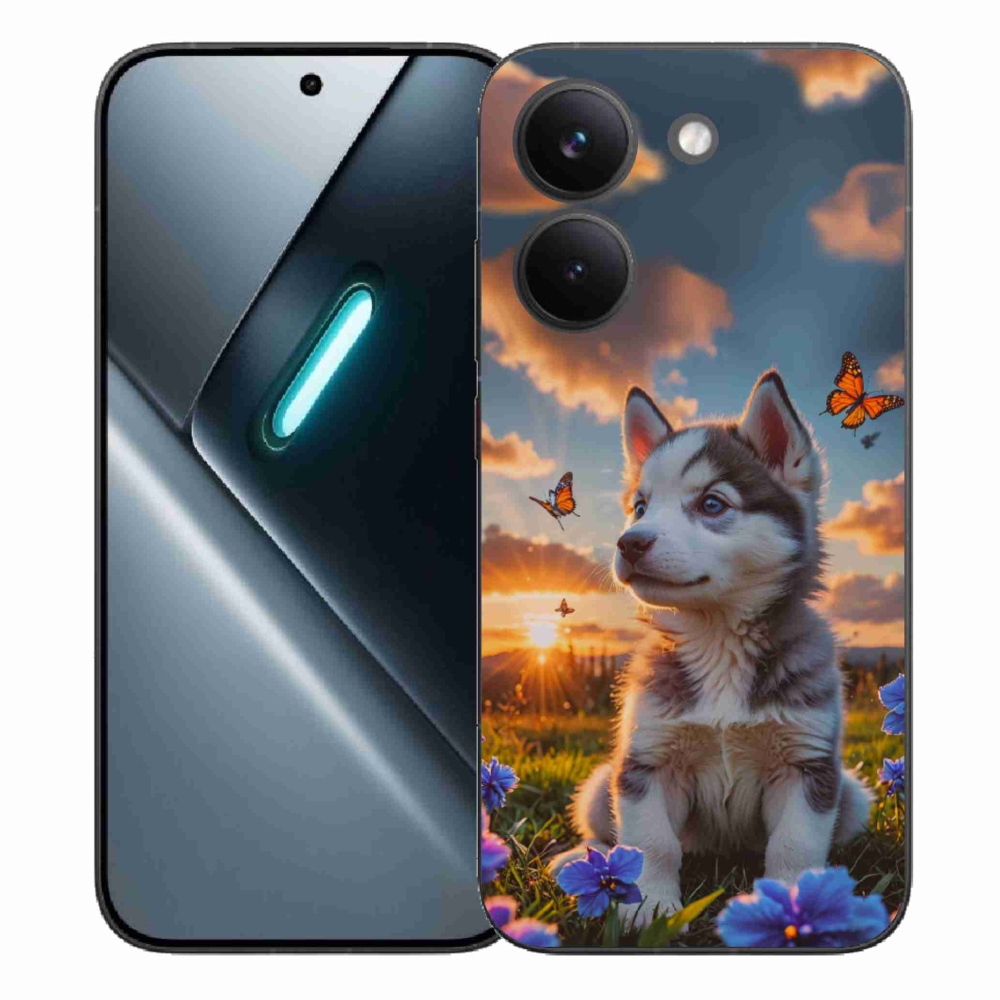 Gelový kryt mmCase na Xiaomi Poco X8 Pro - husky při západu slunce