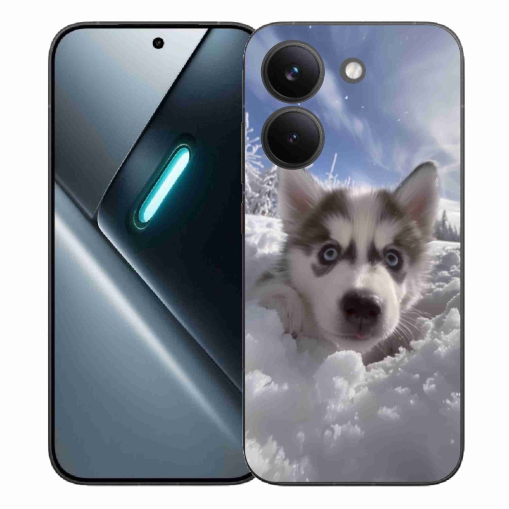 Gelový kryt mmCase na Xiaomi Poco X8 Pro - husky ve sněhu