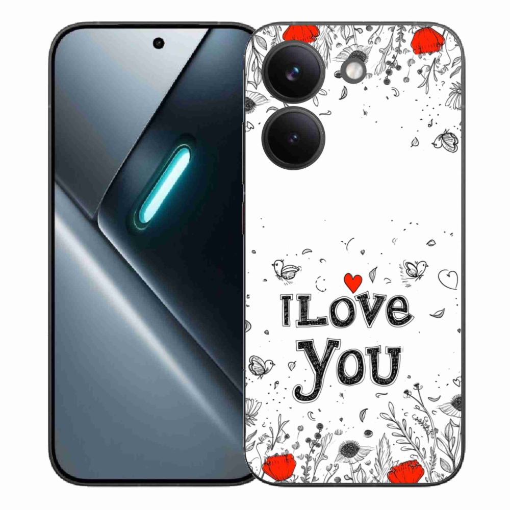 Gelový kryt mmCase na Xiaomi Poco X8 Pro - I love you bílé pozadí