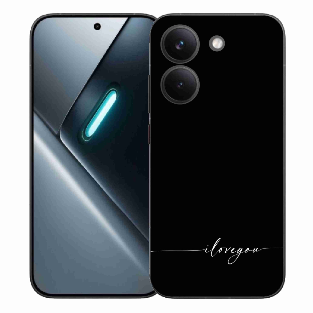 Gelový kryt mmCase na Xiaomi Poco X8 Pro - I love you černé pozadí