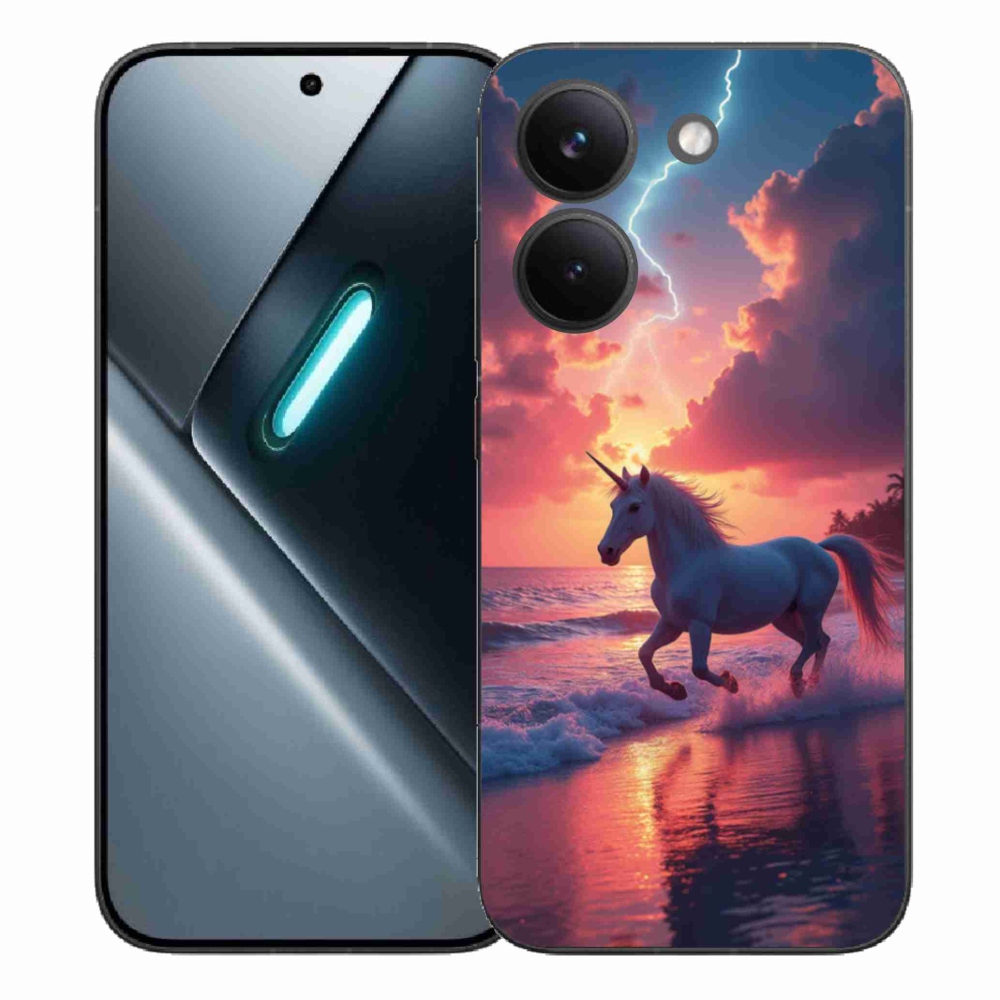 Gelový kryt mmCase na Xiaomi Poco X8 Pro - jednorožec na pláži