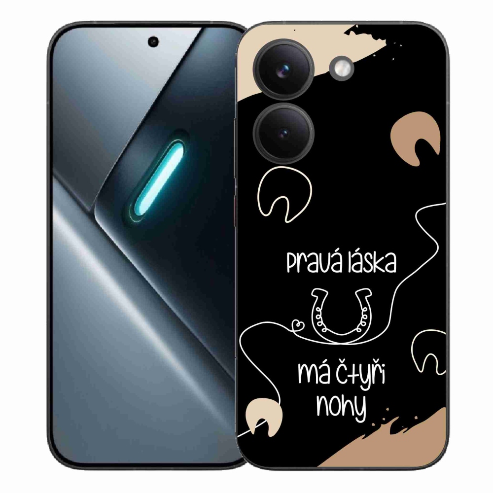 Gelový kryt mmCase na Xiaomi Poco X8 Pro - koňský motiv černé pozadí