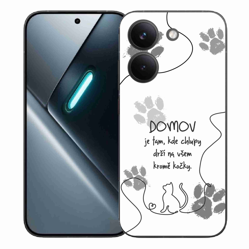 Gelový kryt mmCase na Xiaomi Poco X8 Pro - kočičí motiv bílé pozadí