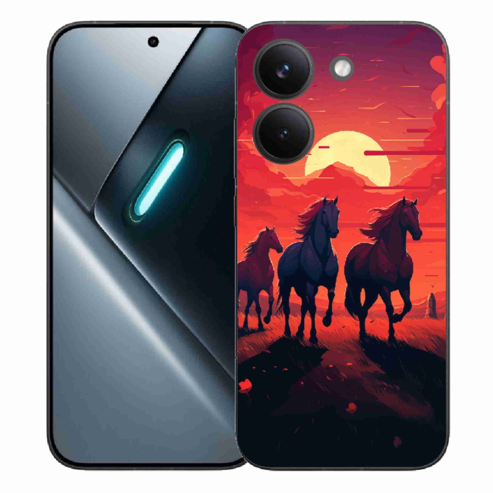 Gelový kryt mmCase na Xiaomi Poco X8 Pro - koně a západ slunce