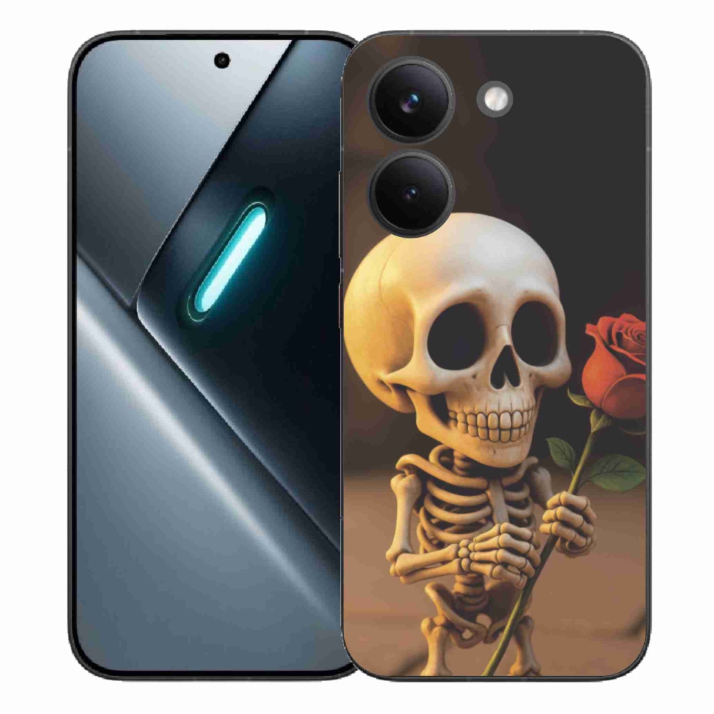 Gelový kryt mmCase na Xiaomi Poco X8 Pro - kostlivec s růží