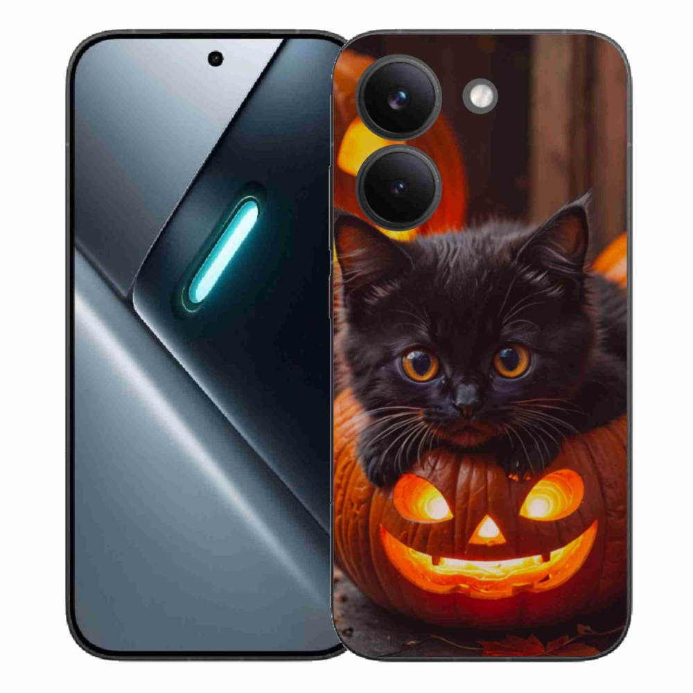 Gelový kryt mmCase na Xiaomi Poco X8 Pro - kotě a dýně