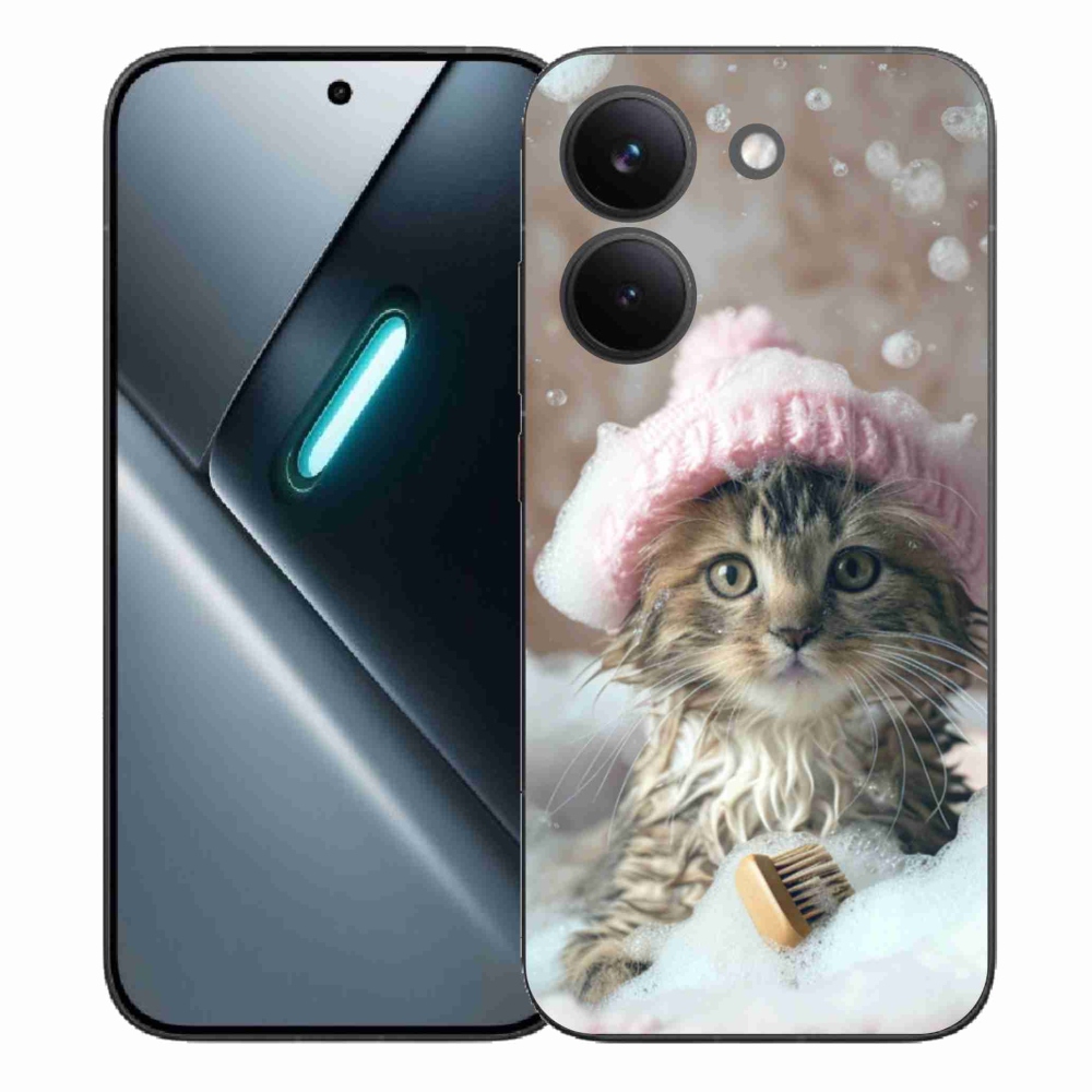 Gelový kryt mmCase na Xiaomi Poco X8 Pro - kotě a koupel