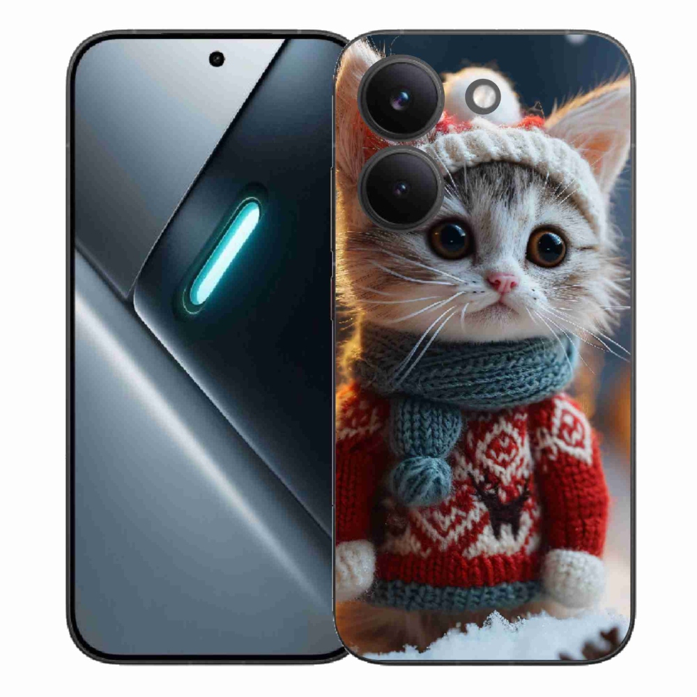 Gelový kryt mmCase na Xiaomi Poco X8 Pro - kotě ve svetru