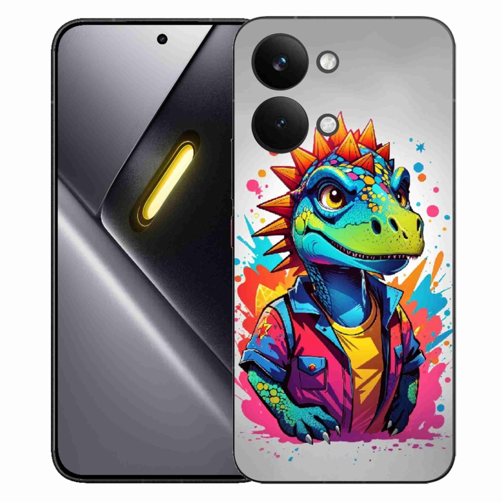 Gelový kryt mmCase na Xiaomi Poco X8 Pro Max - barevný dinosaurus