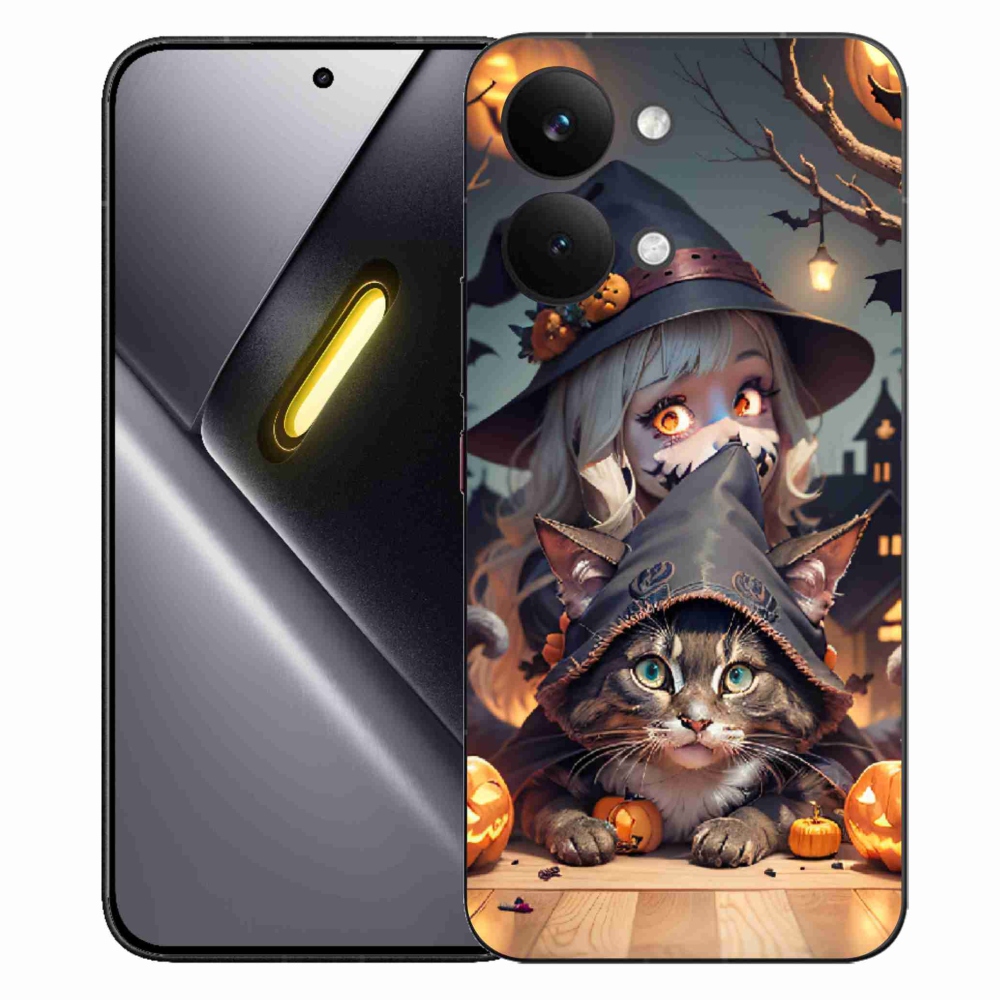 Gelový kryt mmCase na Xiaomi Poco X8 Pro Max - čarodějnice s kočkou