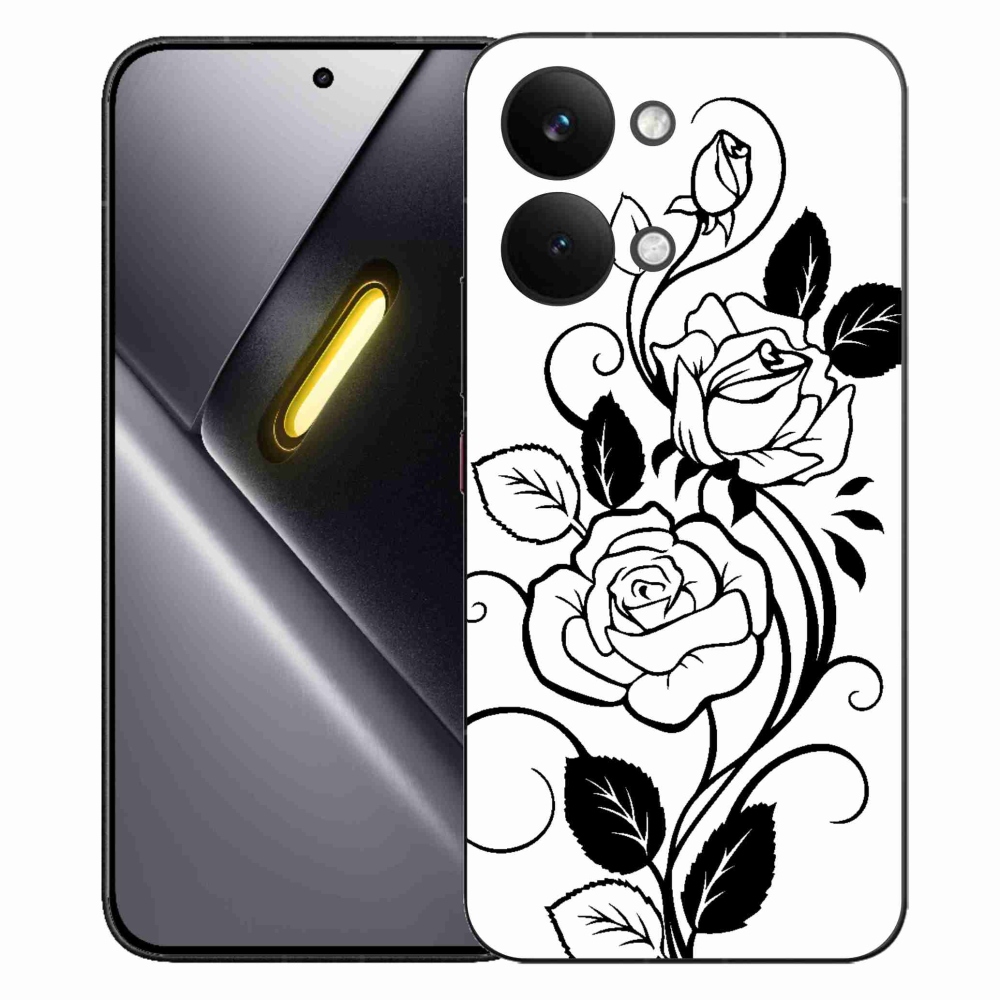 Gelový kryt mmCase na Xiaomi Poco X8 Pro Max - černobílá růže