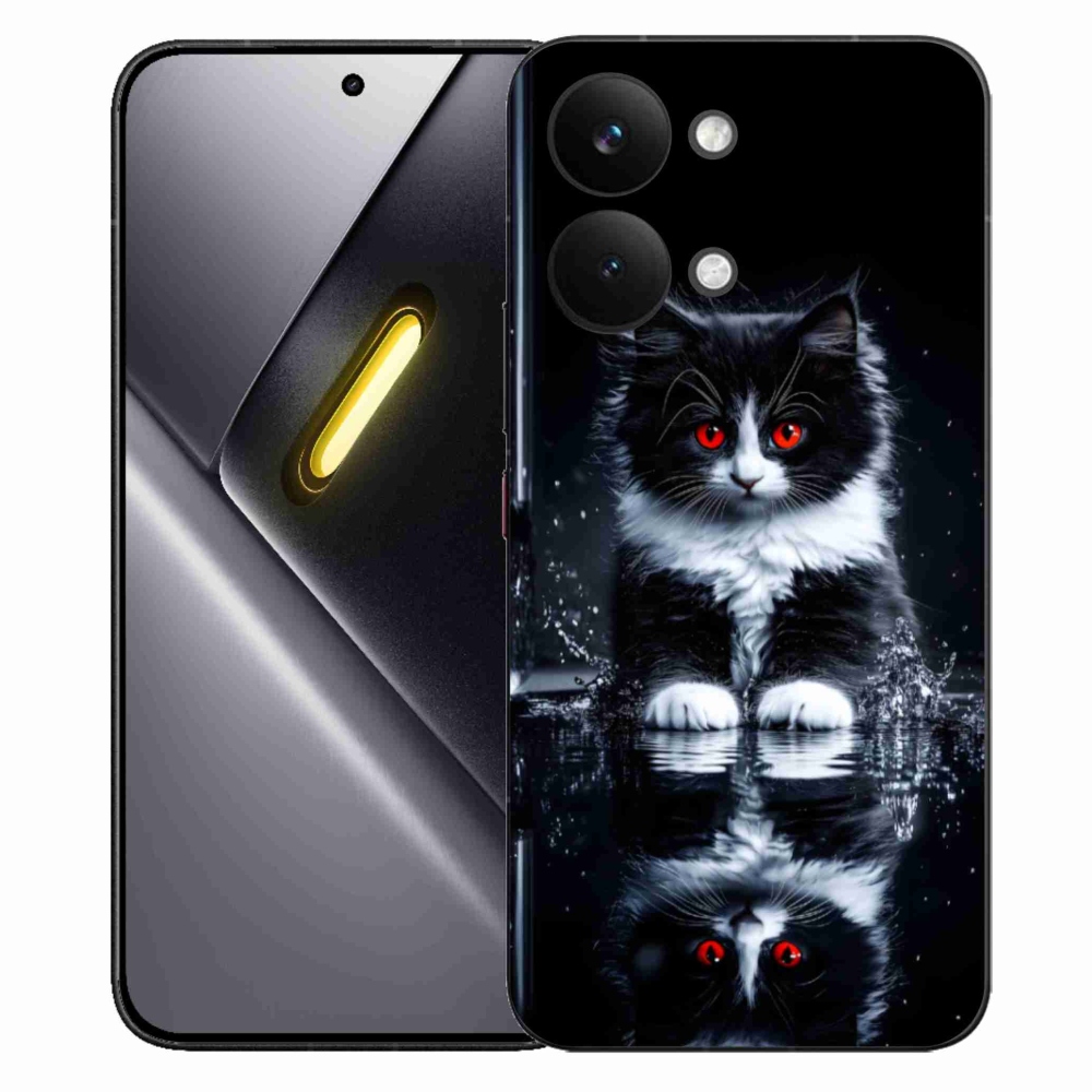 Gelový kryt mmCase na Xiaomi Poco X8 Pro Max - černobílé kotě