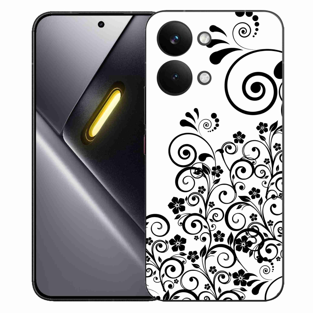 Gelový kryt mmCase na Xiaomi Poco X8 Pro Max - černobílé květinové vzory