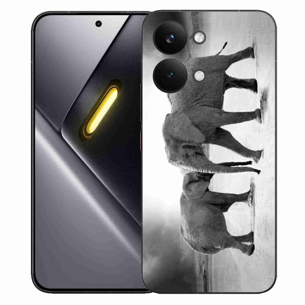 Gelový kryt mmCase na Xiaomi Poco X8 Pro Max - černobílí sloni