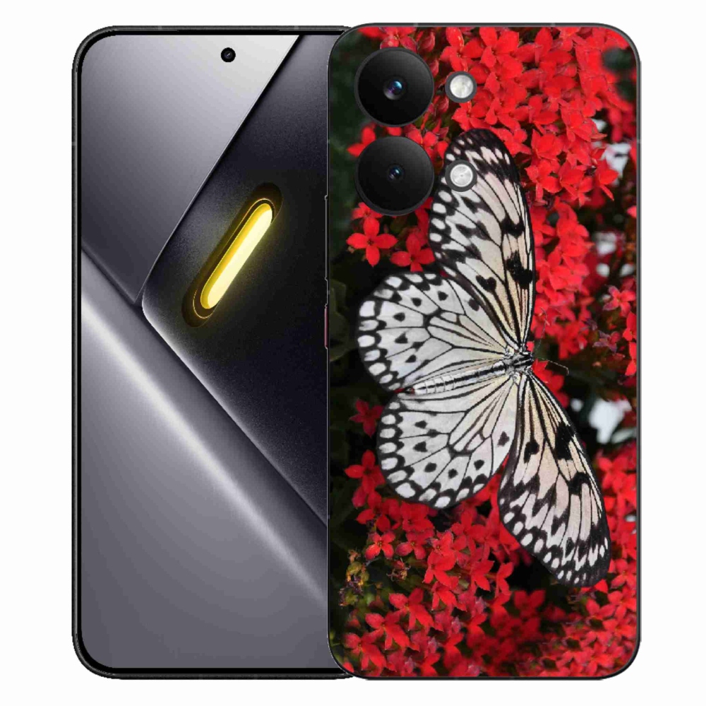 Gelový kryt mmCase na Xiaomi Poco X8 Pro Max - černobílý motýl 1