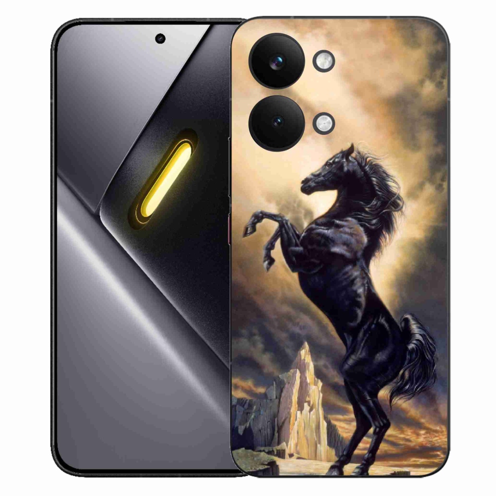 Gelový kryt mmCase na Xiaomi Poco X8 Pro Max - černý kreslený kůň