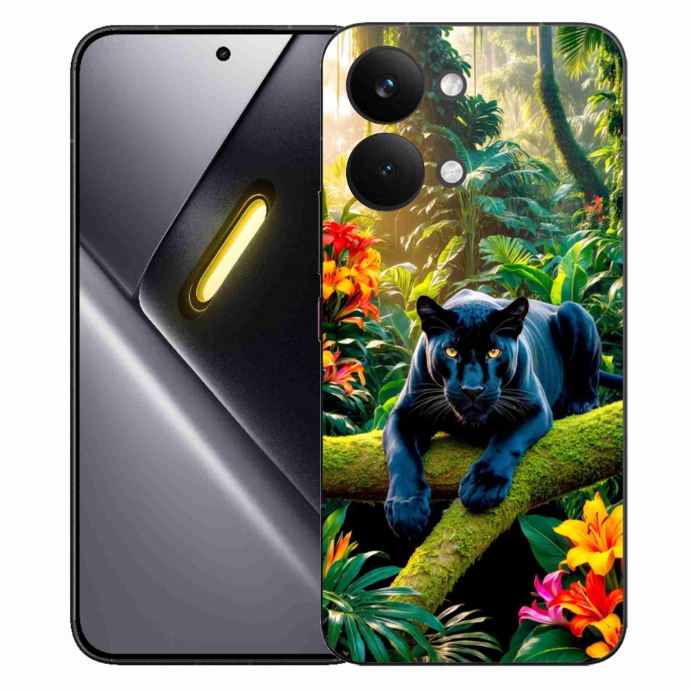 Gelový kryt mmCase na Xiaomi Poco X8 Pro Max - černý panter v džungli