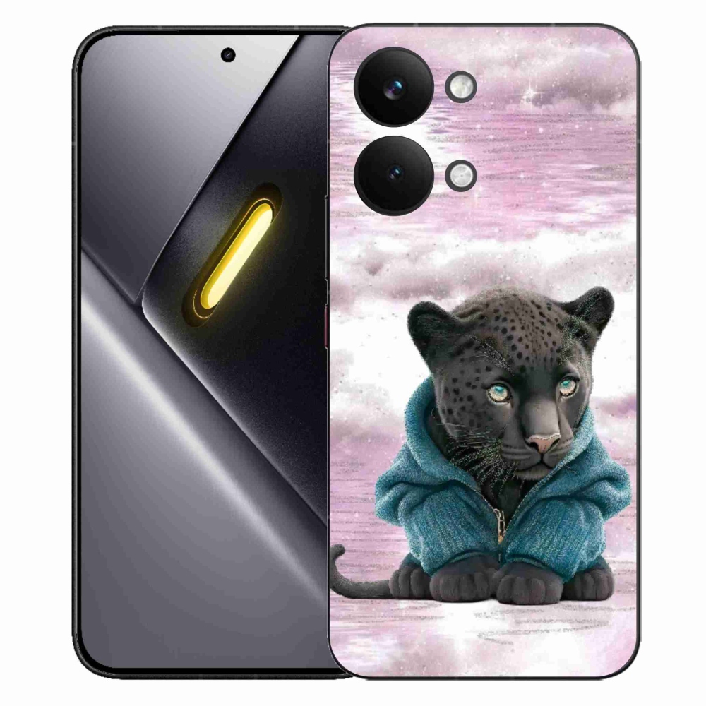 Gelový kryt mmCase na Xiaomi Poco X8 Pro Max - černý panter ve svetru