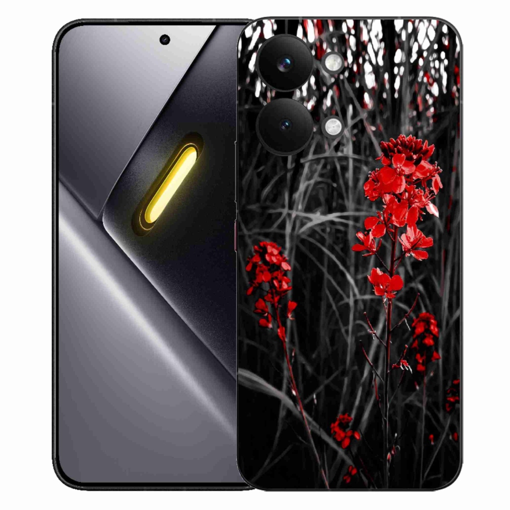 Gelový kryt mmCase na Xiaomi Poco X8 Pro Max - červená rostlina