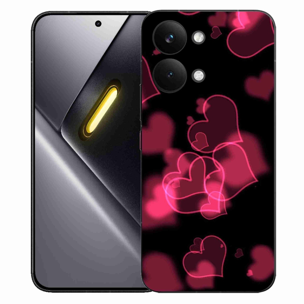 Gelový kryt mmCase na Xiaomi Poco X8 Pro Max - červená srdíčka