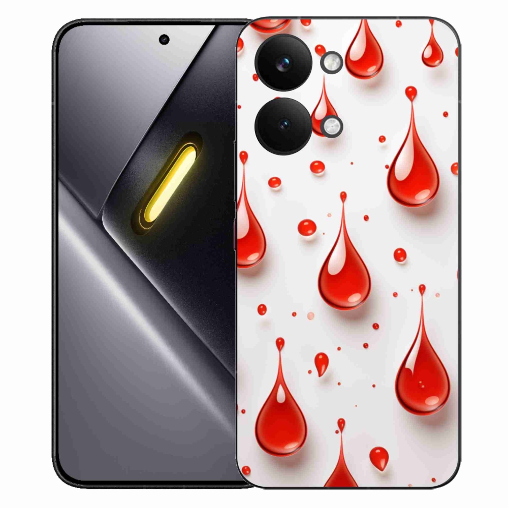 Gelový kryt mmCase na Xiaomi Poco X8 Pro Max - červené kapky