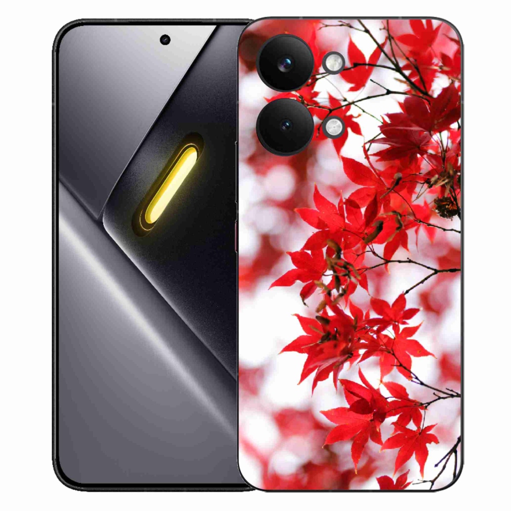 Gelový kryt mmCase na Xiaomi Poco X8 Pro Max - červené listy