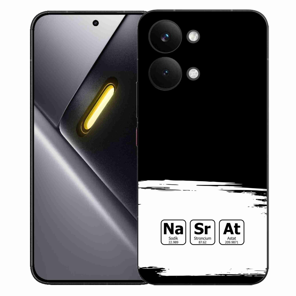 Gelový kryt mmCase na Xiaomi Poco X8 Pro Max - chemické prvky bíločerné pozadí
