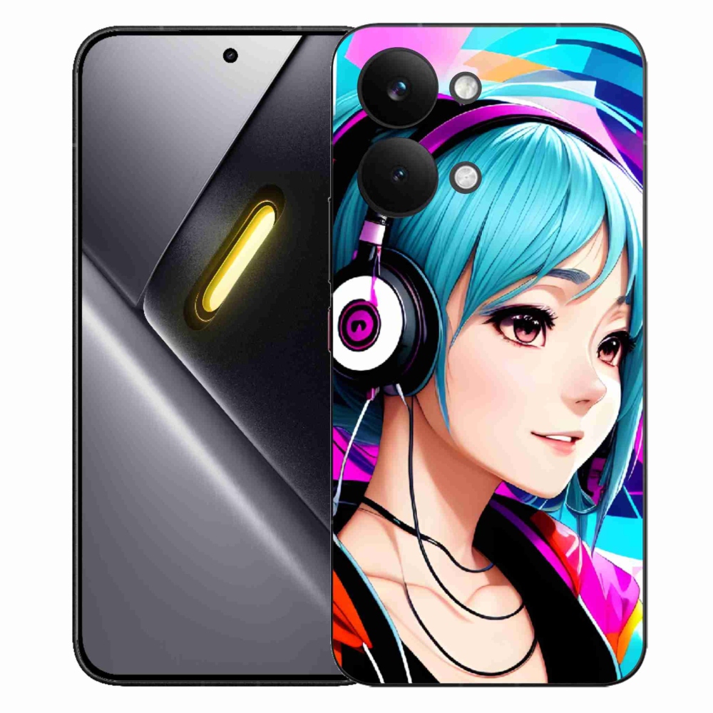 Gelový kryt mmCase na Xiaomi Poco X8 Pro Max - dívka se sluchátky